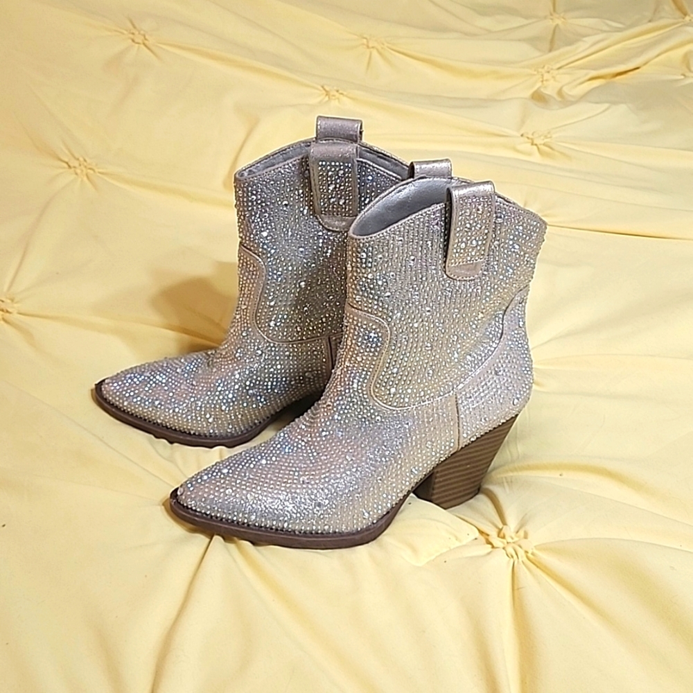 Gold Glitzy Booties